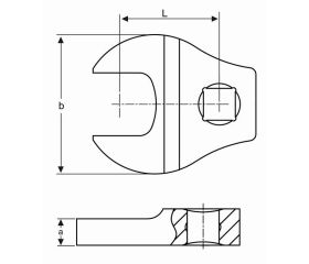 Llaves de boca abierta Crowfoot con cuadrado de 1/4